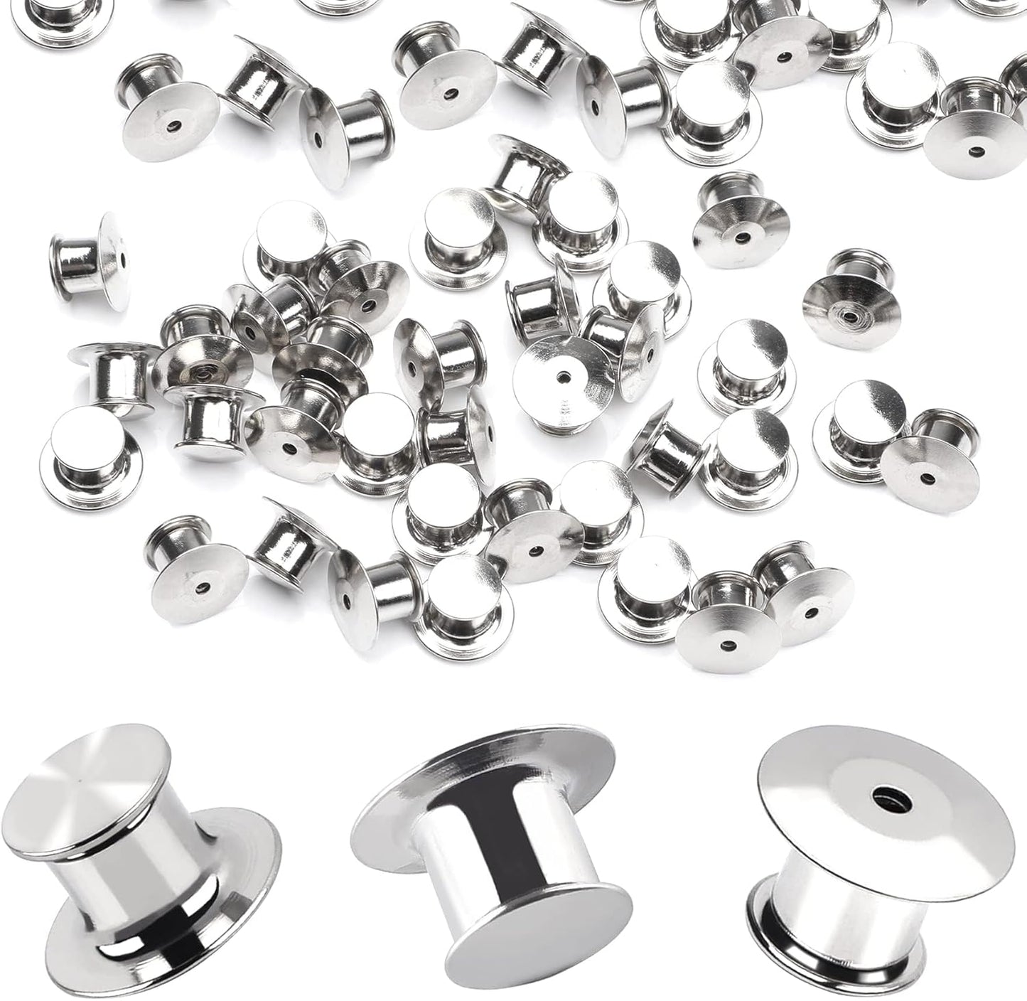 DECYOOL 75 Pieces Metal Pin Backs Locking Pin Keepers Locking Clasp