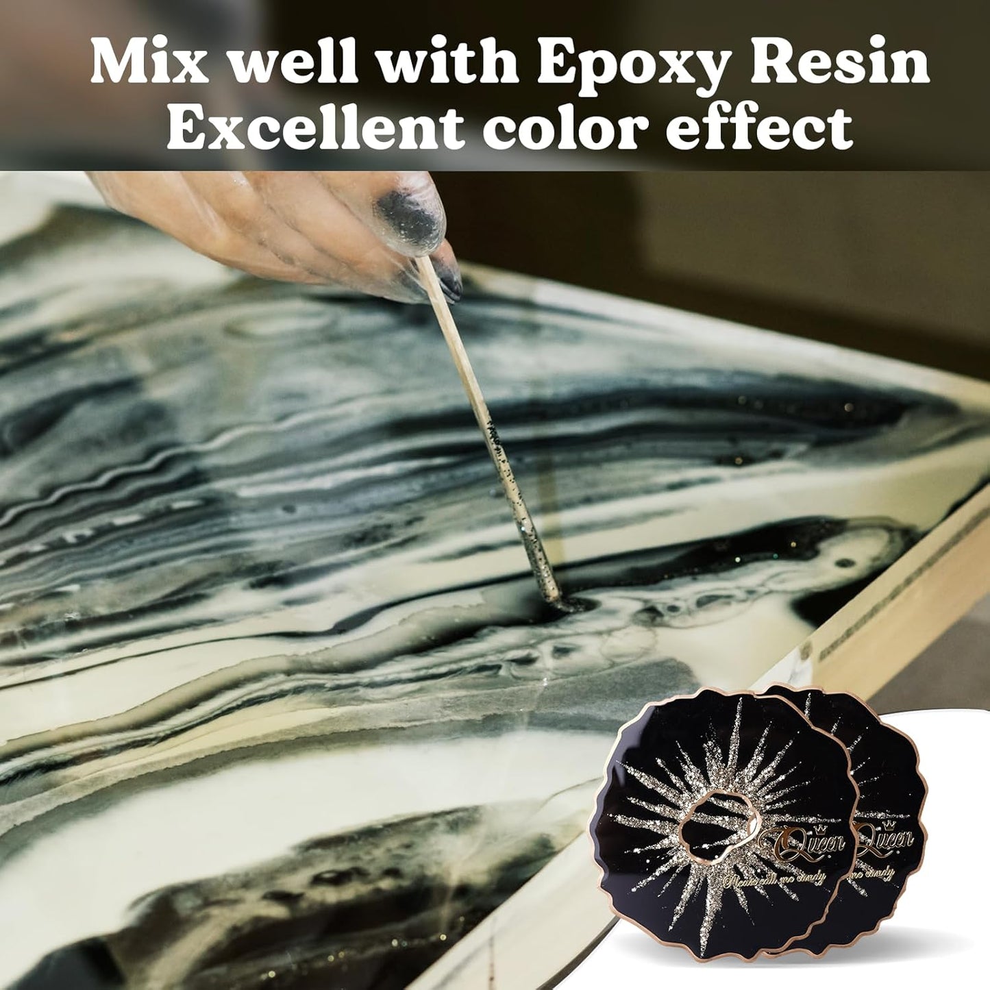 LET'S RESIN High Concentrated Black Epoxy Resin Pigment Paste, 100ml, Opaque Resin Dye for Art, River Table, Jewelry Making, Coasters