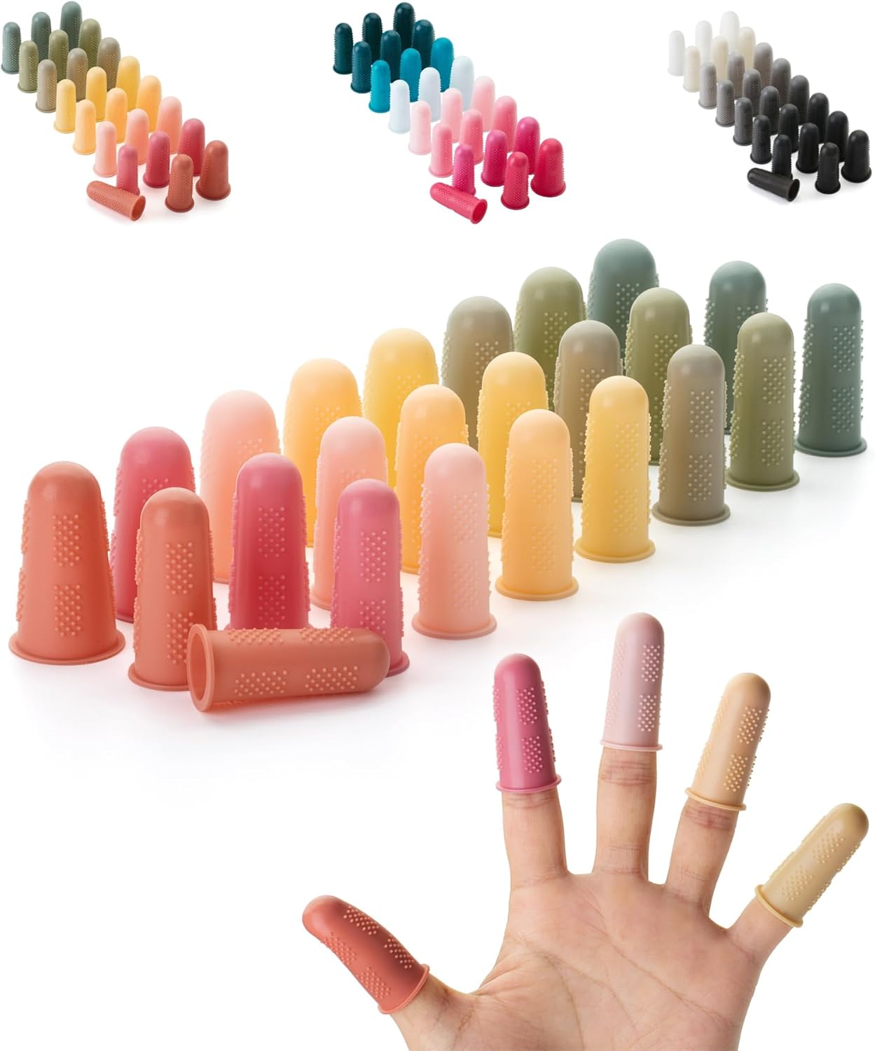 Mr. Pen- Hot Glue Gun Finger Protectors, 24 pcs, Vintage Colors Silicone Finger Protectors, Rubber Fingers Tips, Rubber Finger Covers, Rubber Finger Tips Protector, Finger Grip, Finger Rubber Tips