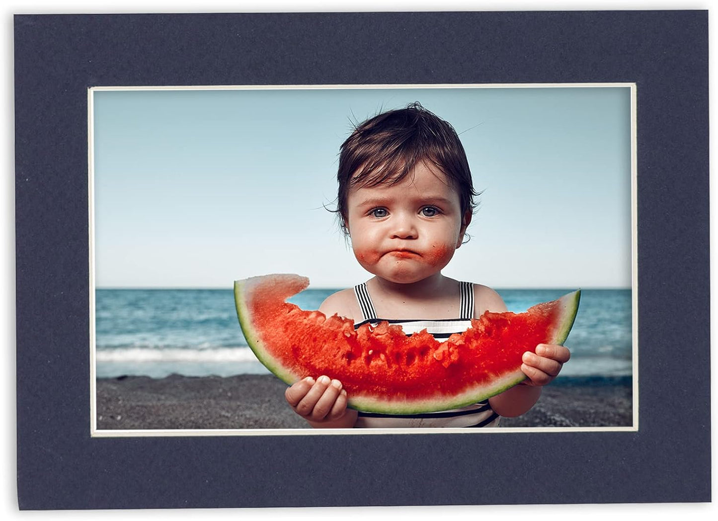 8x10 Mat Bevel Cut for 5x8 Photos - Acid Free Navy Precut Matboard - For Pictures, Photos, Framing - 4-ply Thickness