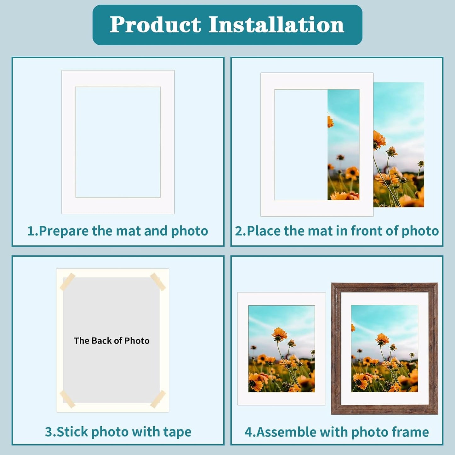 ZBEIVAN 12 Packs White and Black Colors 11x14 Picture Frame Mats for 8.5x11 Photos, Artworks and Prints, White Core Bevel Cut Frame Mattes