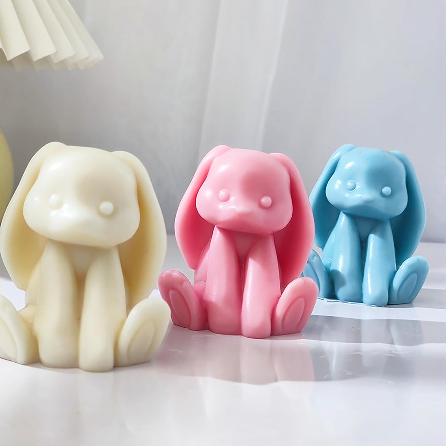 Rabbit Molds Large Ear Rabbit Candle Resin Mold - Resin Casting Silicone Molds for Home Decor & Candle Making Wave Spiral Mold