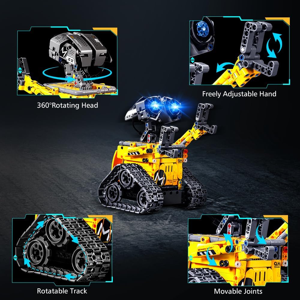 HOGOKIDS Robot Building Toys for Kids - 5 in 1 Remote & APP Controlled Building Set | RC Wall/Engineer Robot/Mech Dinosaur STEM Toys for Boys Girls Age 6 7 8 9 10 11 12+ Year Old (520 Pcs)