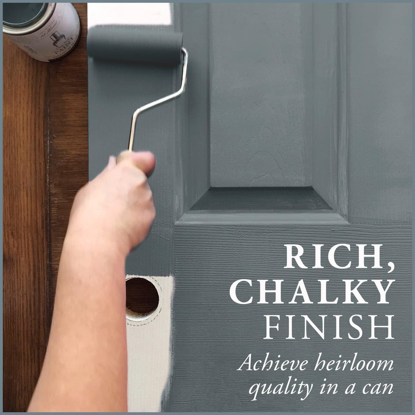 AMY HOWARD AT HOME Chalk-Based One Step Paint for Furniture, Cabinetry, Decor, Finish, and More | No Stripping, Sanding, or Priming | Medium Base | 32 Ounce | Geyer Gray