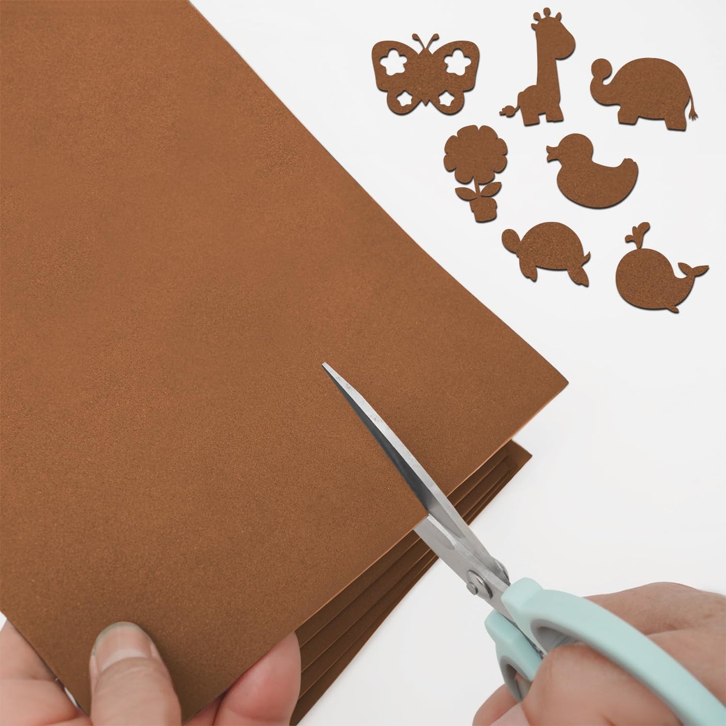 MEARCOOH Self Adhesive Foam Sheets, Brown 9x12 Inch 2mm Sticky Eva Foam Paper for Crafts Cardmaking Photo Frames Classroom Scrapbooking Christmas Crafts (Brown 10 Sheets)