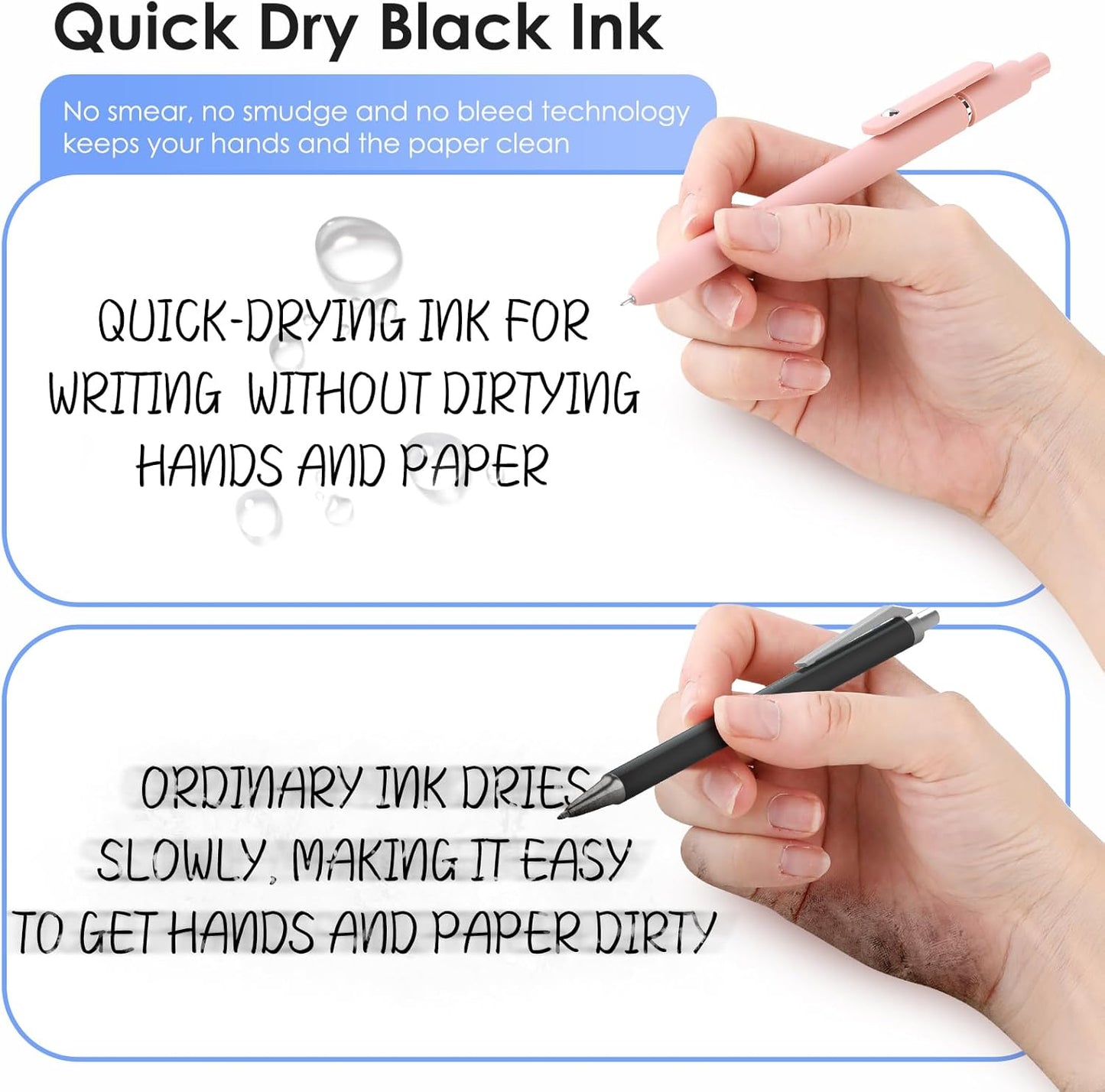 Gel Pens, 10pcs 0.5mm Gel Pens Cute Black Ink Fine Point Pens With Smooth Writing, Quick Dry Pens For Journaling,Teacher Work Desk Accessories Office School Supplies for Men Women Student
