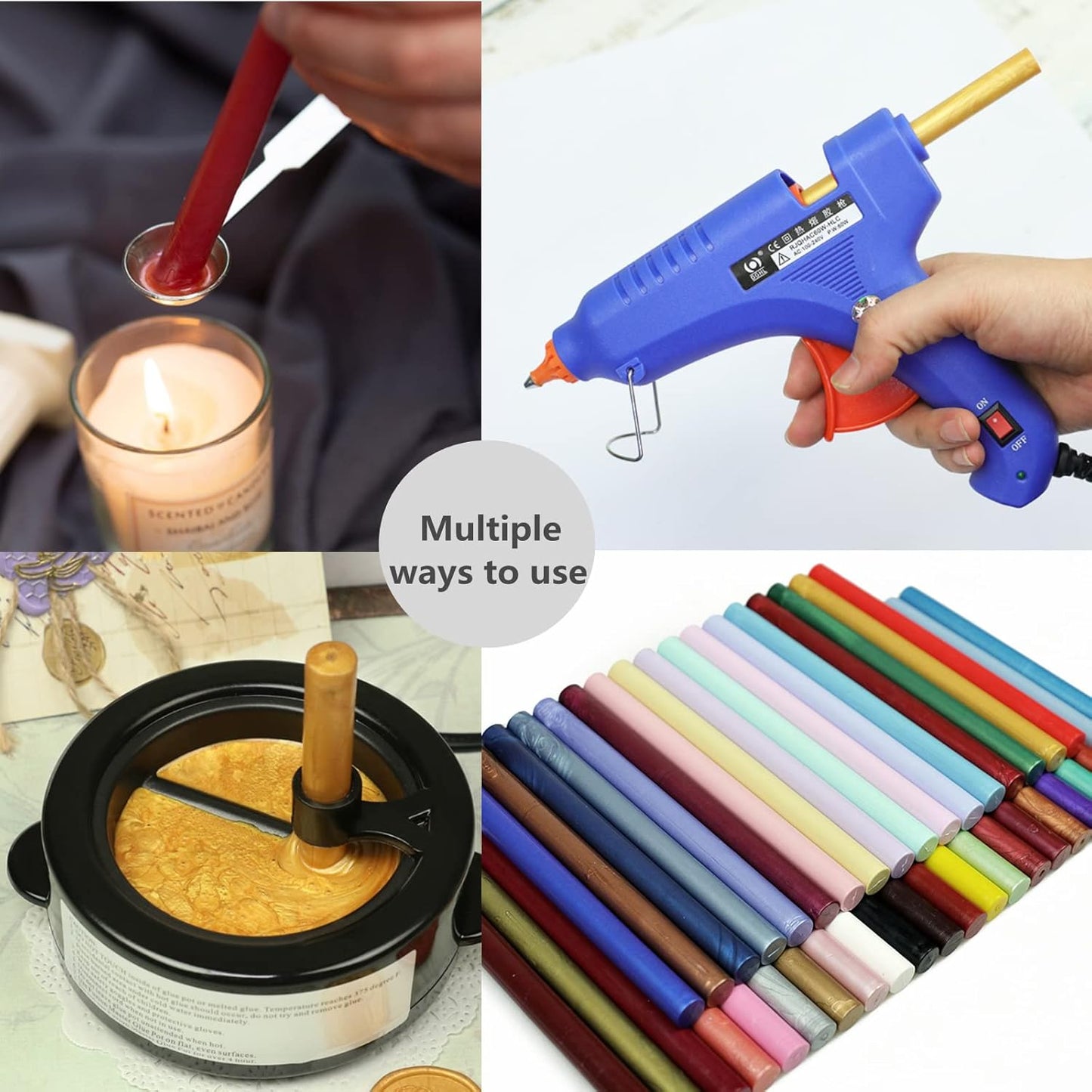 Silver Wax Sealing Sticks - 10pcs for Seal Stamps, Compatible With 0.43'' Glue Gun (Silver)