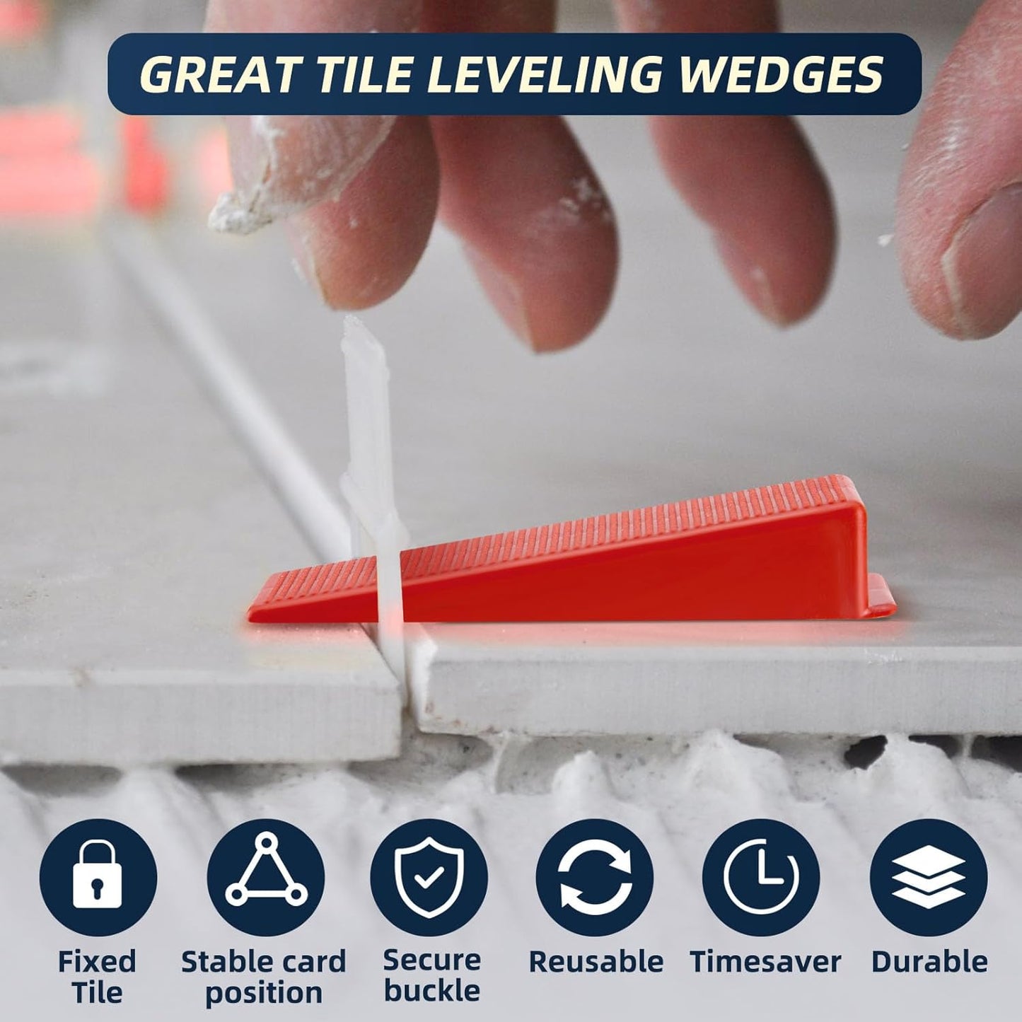 Tile Leveling System with Plier and Rubber Mallet, 1500 Pcs Tile Spacers Clips 200 Pcs Reusable Wedges, Leveler Tool Set for DIY Professional Ceramic Tile and Stone Installation (1/8 Inch)