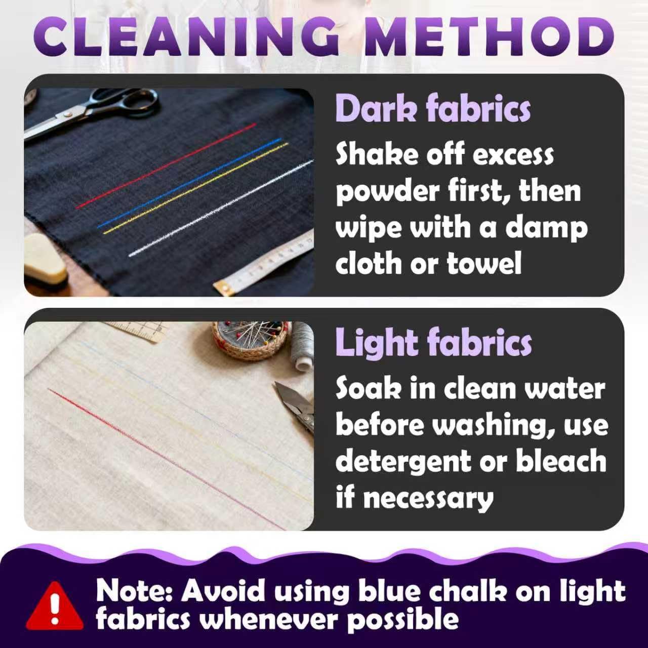 3PCS Sewing Chalk for Fabric, Wipeable and Washable Fabric Chalk for Sewing, Tailors Chalk for Fabric Etailed Marking on Fabrics, Cottons, Leathers - Blue, White, Red