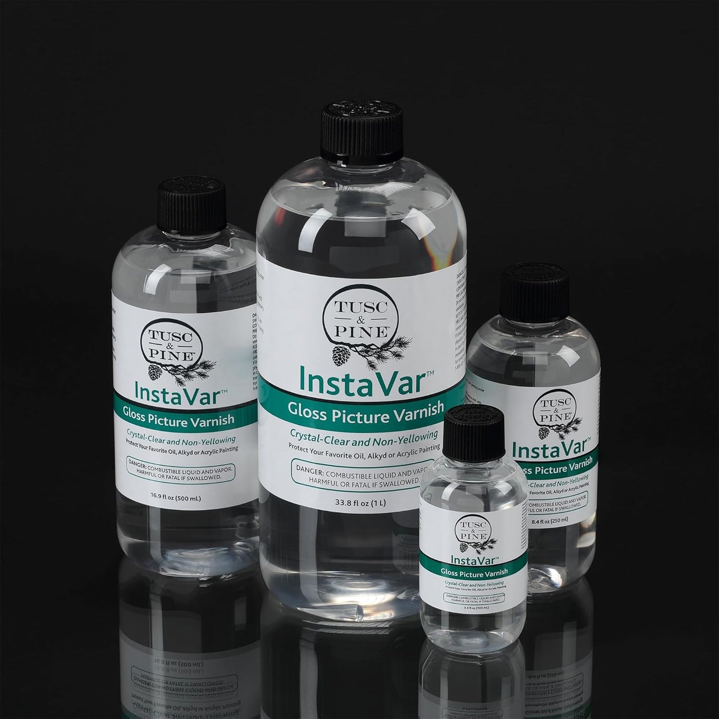 Tusc & Pine InstaVar™ Gloss Picture Varnish - Archival Quality Varnish for Oil, Alkyd, and Acrylic Artists - 8.4oz Bottle - 2 Pack