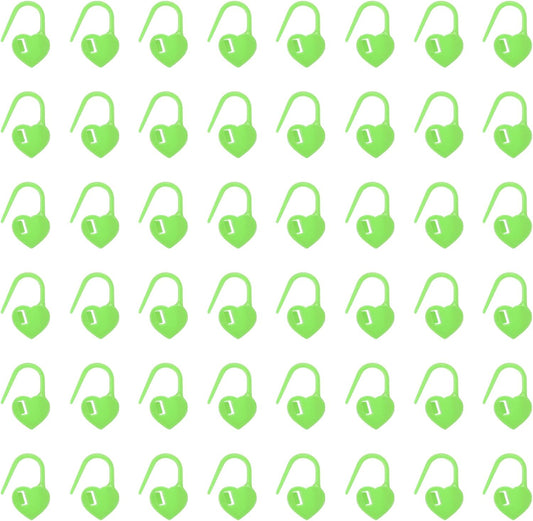 uxcell 200pcs Stitch Markers for Crocheting, Heart Shaped Crochet Marker Needle Clip Counter for Knitting Clothing Tag DIY Craft,Green