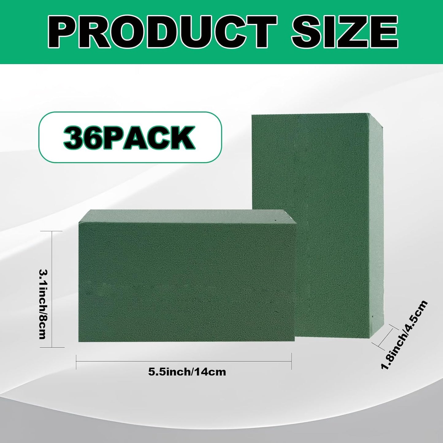 TANEMUDO 36 Packs Floral Foam Blocks Wet & Dry for Flower Arranging,5.5 x 3.1 x 1.8 Inches Floral Styrofoam Blocks Kit for Fresh and Artificial Flowers, Wedding and Home Decor