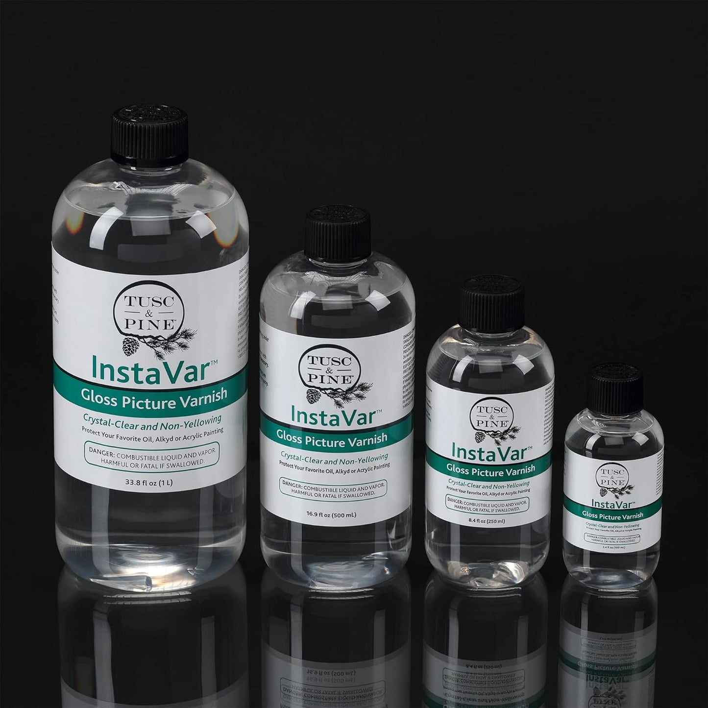 Tusc & Pine InstaVar™ Gloss Picture Varnish - Archival Quality Varnish for Oil, Alkyd, and Acrylic Artists - 16.9oz Bottle