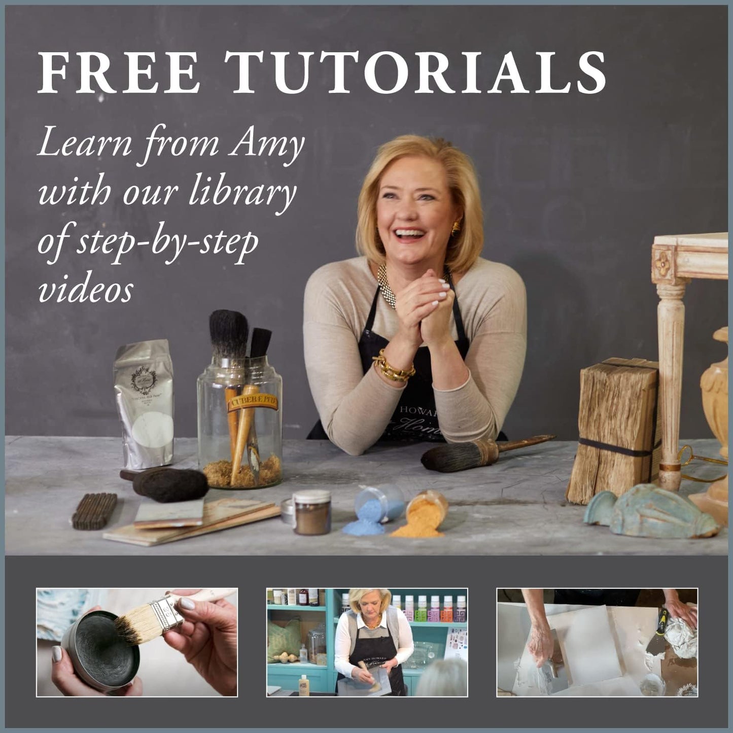 AMY HOWARD AT HOME Chalk-Based One Step Paint for Furniture, Cabinetry, Decor, Finish, and More | No Stripping, Sanding, or Priming | Ultra-Light Base | 32 Ounce | Linen