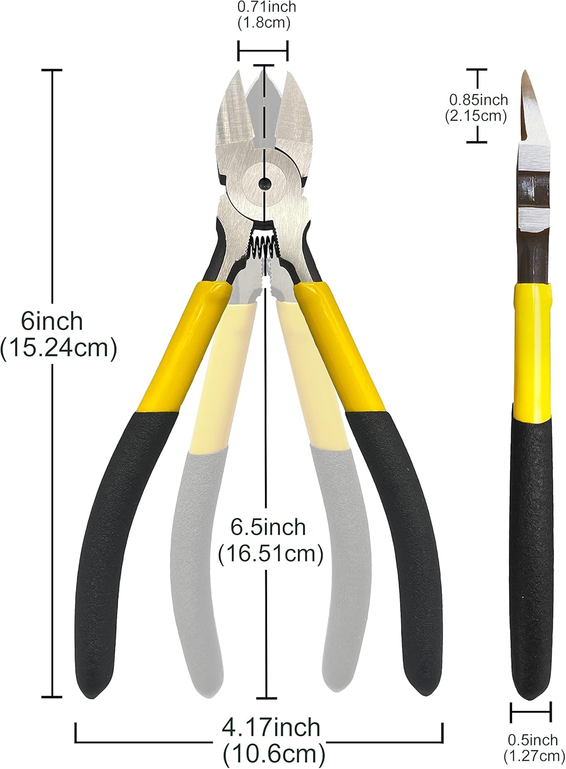 BOOSDEN Wire Cutter,6.5 inch Side Cutters,Spring Loaded Wire Cutters for Crafting,Flush Cutter,Ultra Sharp for Jewelry Making,Flush Cut Pliers,Dikes Wire Cutters,Floral Wire Cutter,Snips