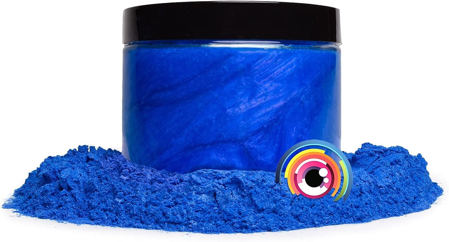 Eye Candy Pigments Premium Blue Mica Powder - Busan Blue (50gr) - for Epoxy, Resin, Soap, Paint, Woodworking, Acrylic Pouring, Bath Bombs, Fishing Lures - DIY Arts and Crafts Additive