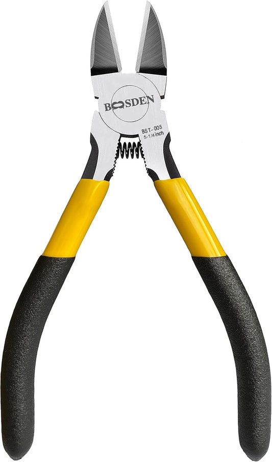BOOSDEN 5 inch Flush Cutter, Dikes Wire Cutter for Crafting Electrical Jewelry Making, Ultra Sharp Wire Clippers