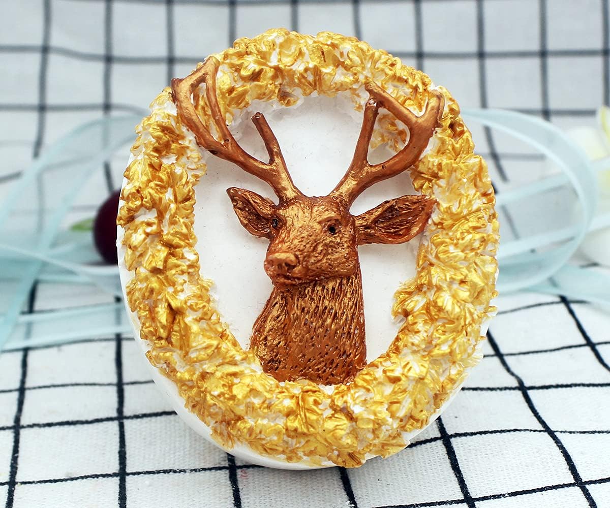 Deer Silicone Animal Soap Mold - Round Shape for Candle and Cake Decoration
