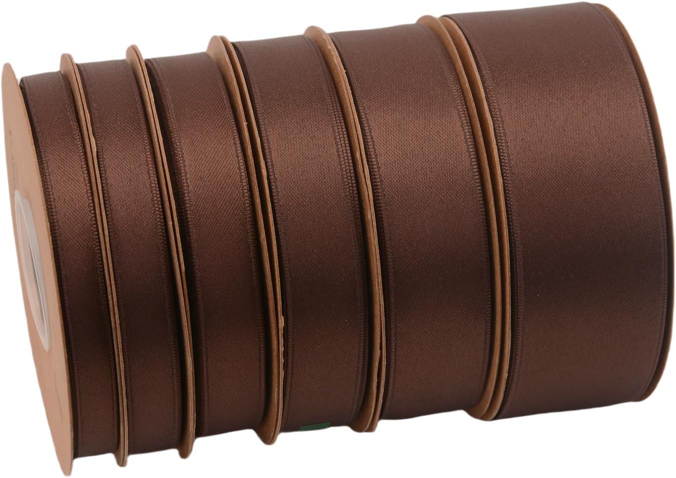 Double Side Satin Ribbon, Continuous 20 Yards,Use for Craft Bows Bouquet, Gift Wrapping, Wedding Decoration, Floral Arrangement (Coffee, 1 inch)