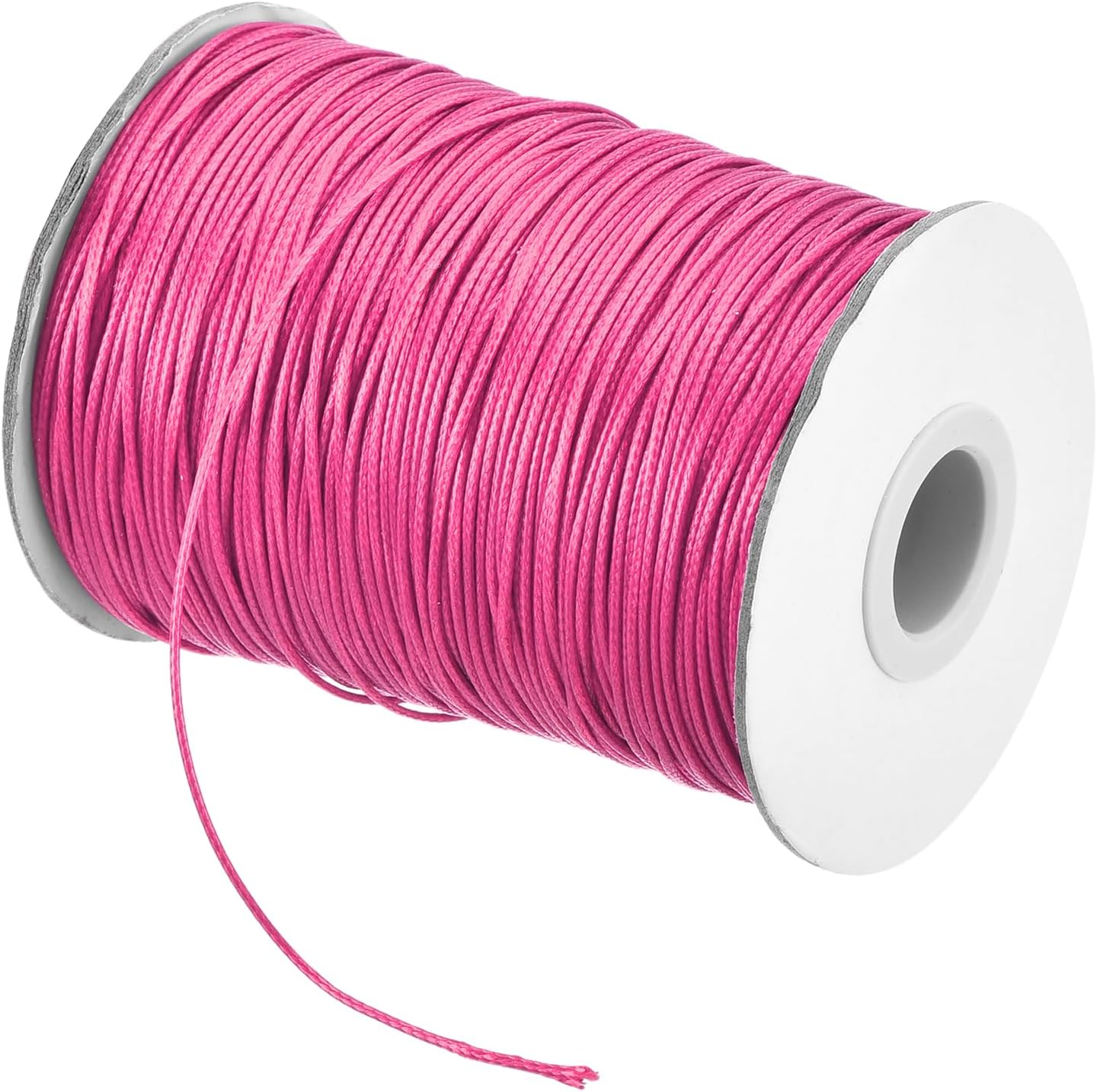 MECCANIXITY Waxed Cord 1mm Waxed Polyester Cord 175 Yard Wax String for Bracelet Making,Necklaces, Beading,Jewelry Making and DIY Crafts(Dark Pink)