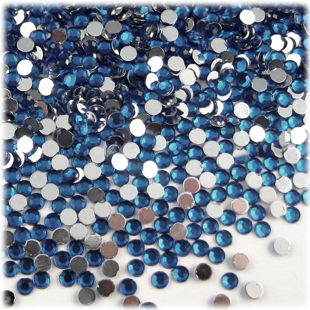 The Crafts Outlet 1,440pc Rhinestones Round 3mm (10ss) Flatback Aqua Blue AQA