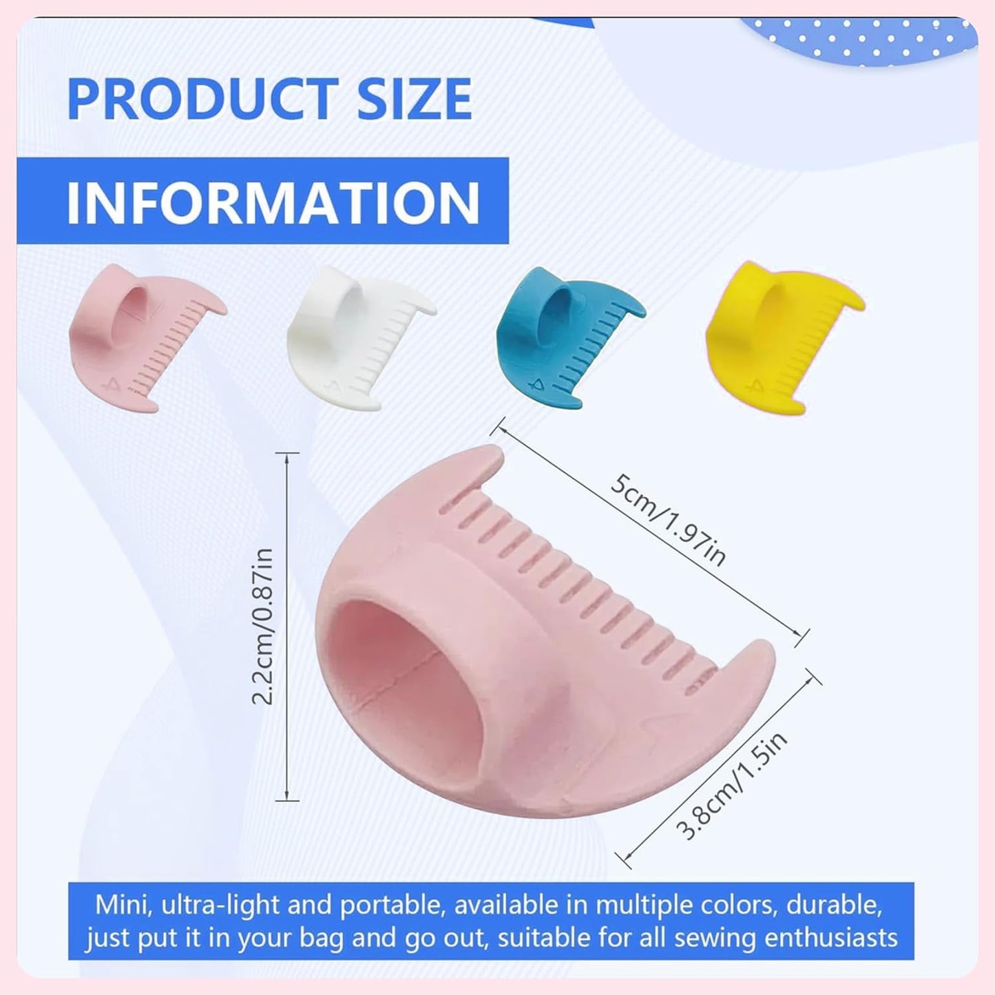 4mm Seam Guide for Hand Sewing Edge Lockranding Tool, Sewing Needle Gauge Measuring Tool, Mini Finger Ruler Kit Ideal for Leather/Fabric/Craft Sew, White 1 Pcs