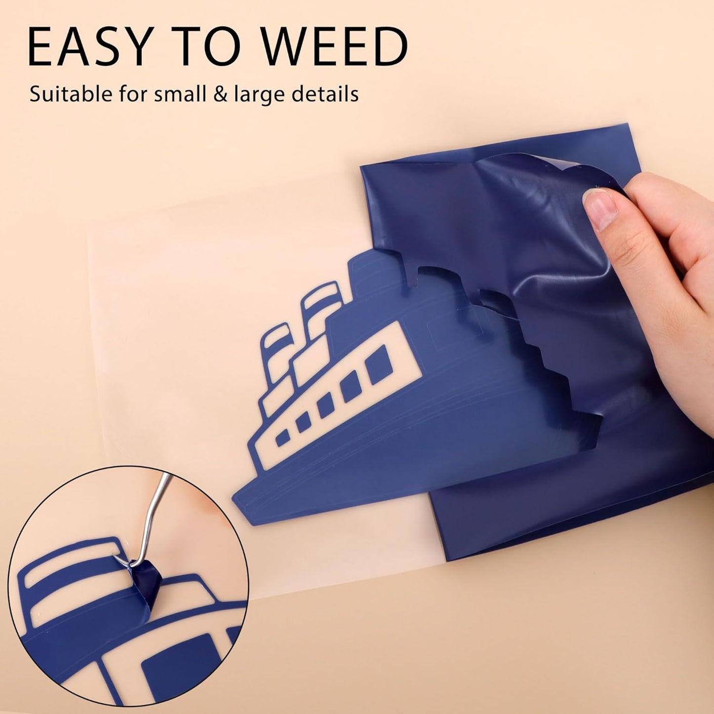 RENLITONG Navy Iron on Vinyl 12Inch by 50ft Roll HTV Heat Transfer Vinyl for T-Shirt HTV Rolls for All Cutter Machine - Easy to Cut & Weed for Heat Transfer Design