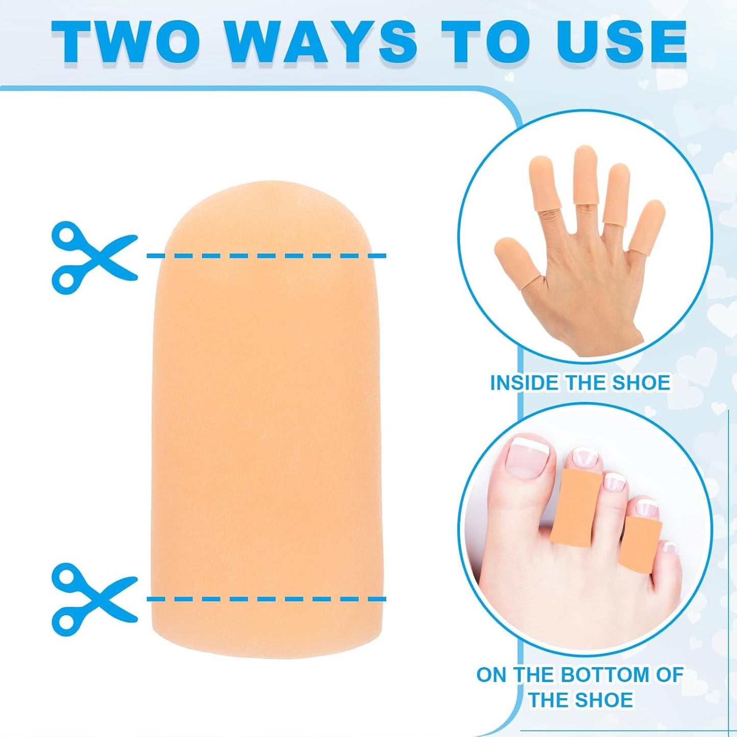 PATIKIL Gel Finger Cots 1.6"x0.79", 20 Pcs Silicone Finger Protector Support Finger Sleeve Cushions Thumb Protector Covers Fingertip Caps Gloves for Finger Cracking, Beige