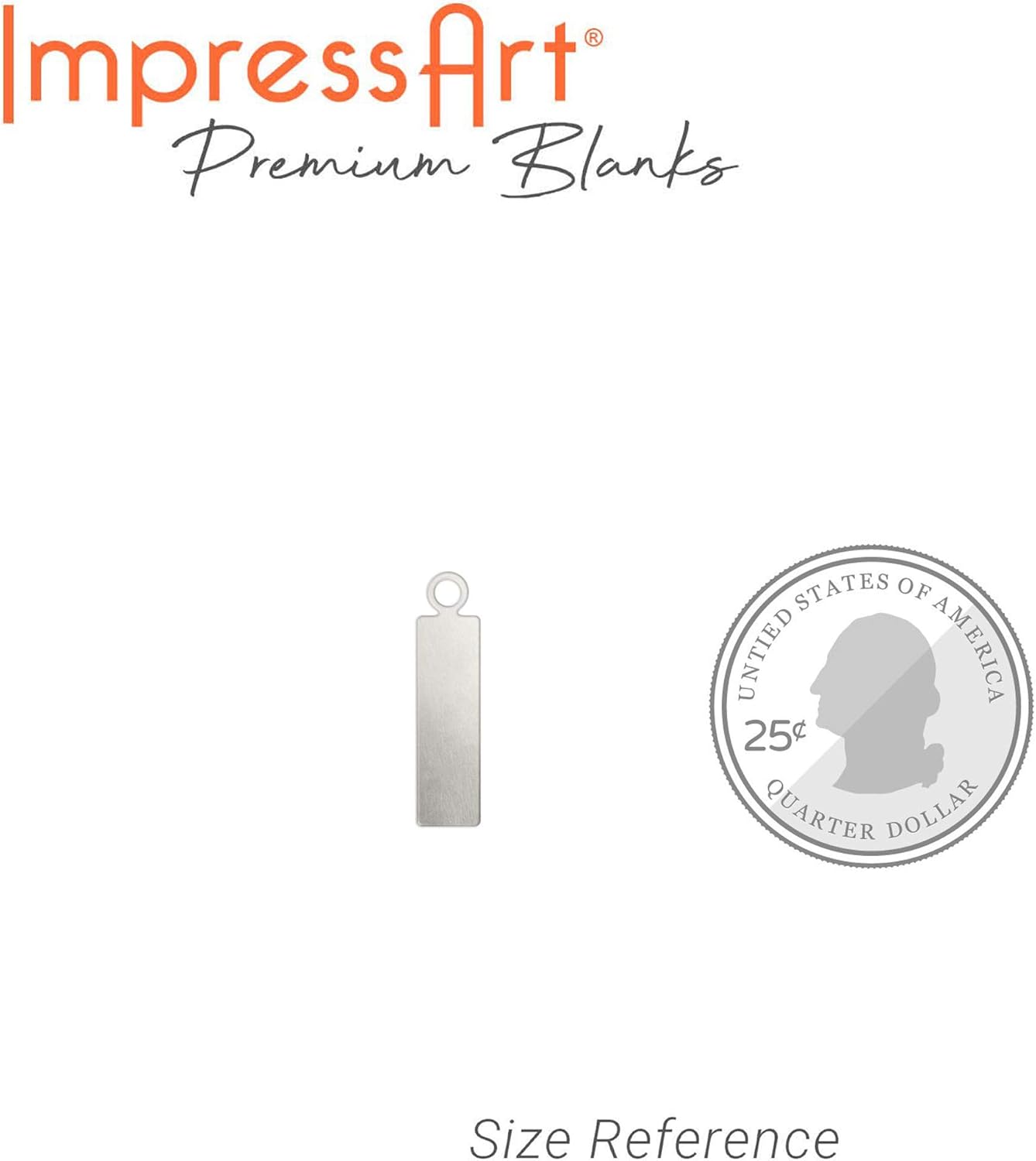 ImpressArt - Premium Metal Stamping Rectangle Blanks for Metal Stamping and Jewelry Making (24 Pack) (5/8" Rectangle Tag w/Ring, Aluminum)