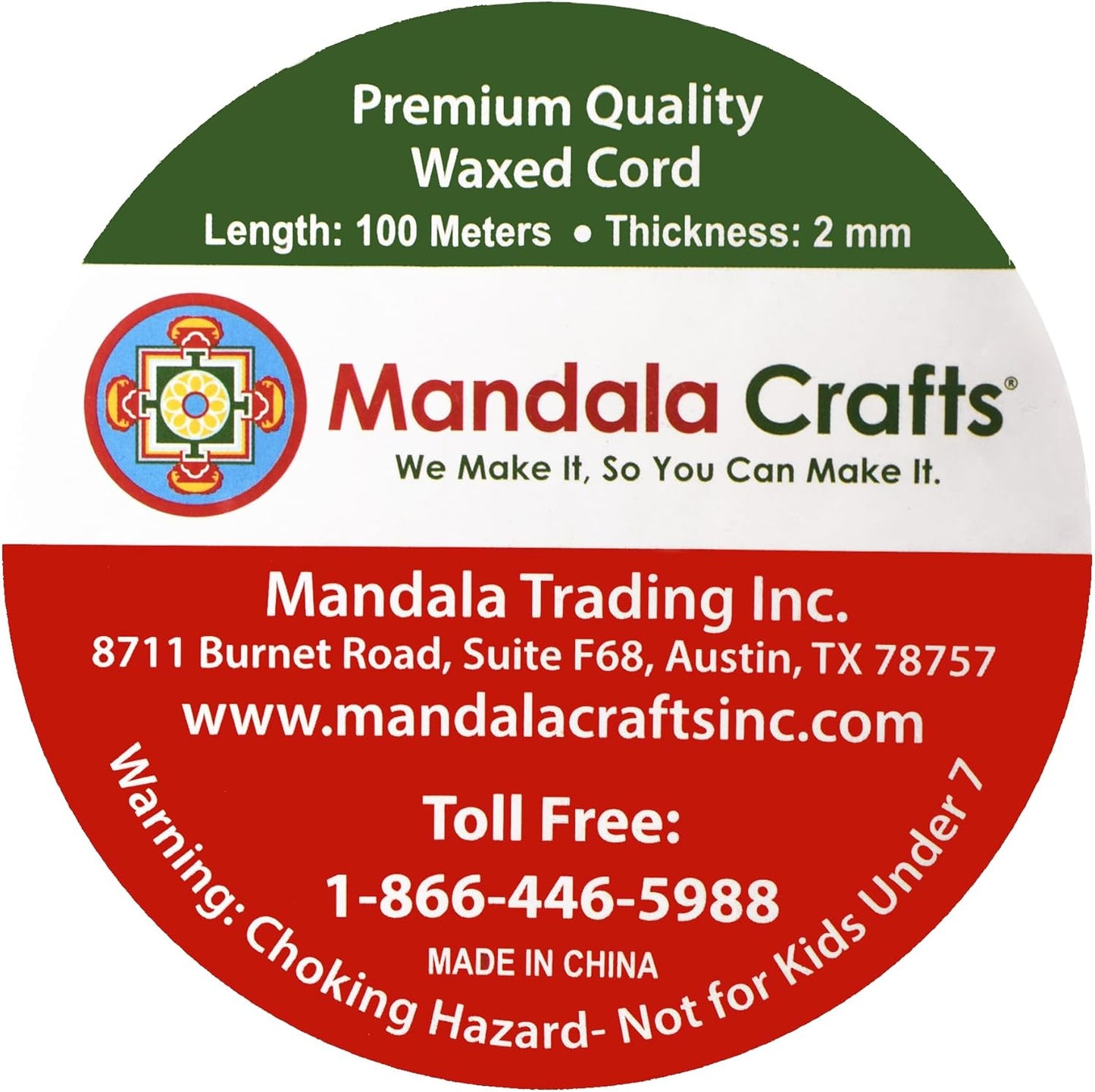 Mandala Crafts 2mm 109 Yards Dark Goldenrod Cotton Waxed Cord for Jewelry Making Bracelet Cord Waxed String - Beading String Thread Jewelry Cords for Necklaces String