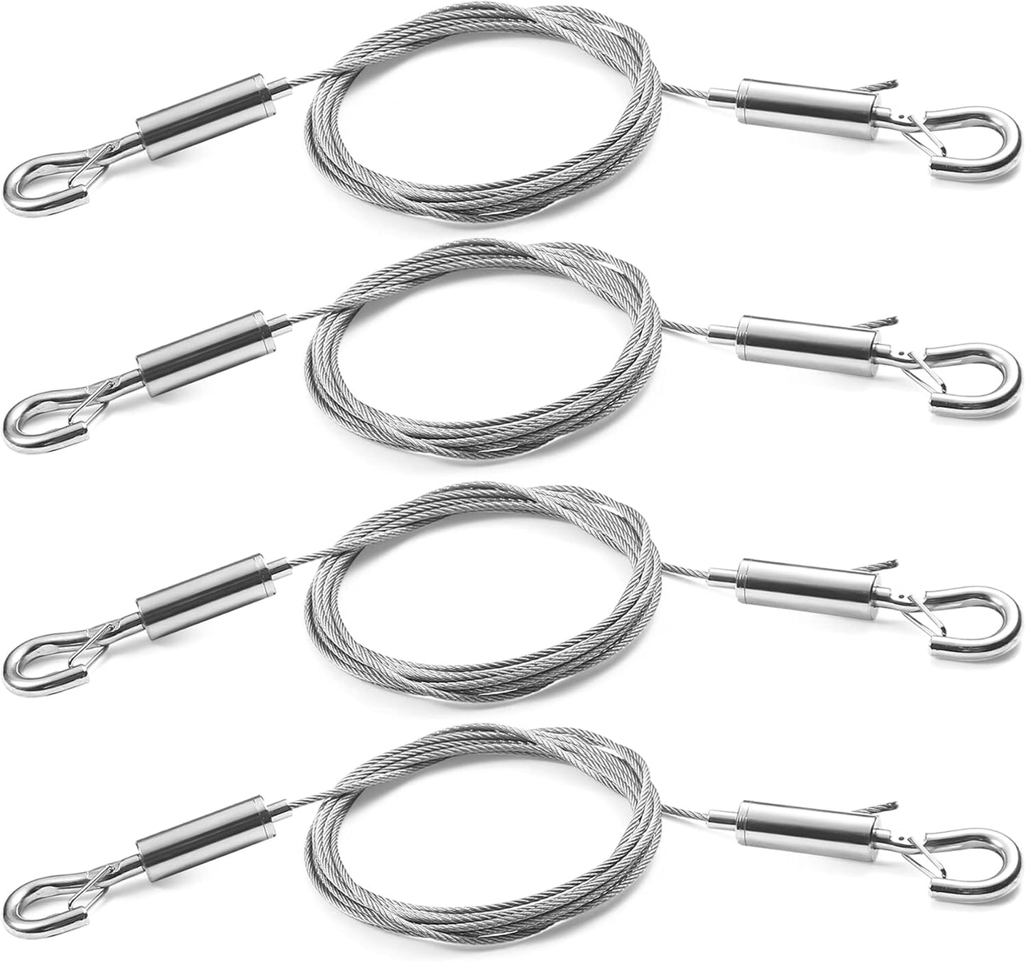 4Pcs 2m x 1.5mm Adjustable Picture Hanging Wire Kit,Heavy Duty Stainless Steel Rope for Hanging Mirrors,Frames,Lamps,Holds Up to 66lbs(30kg)