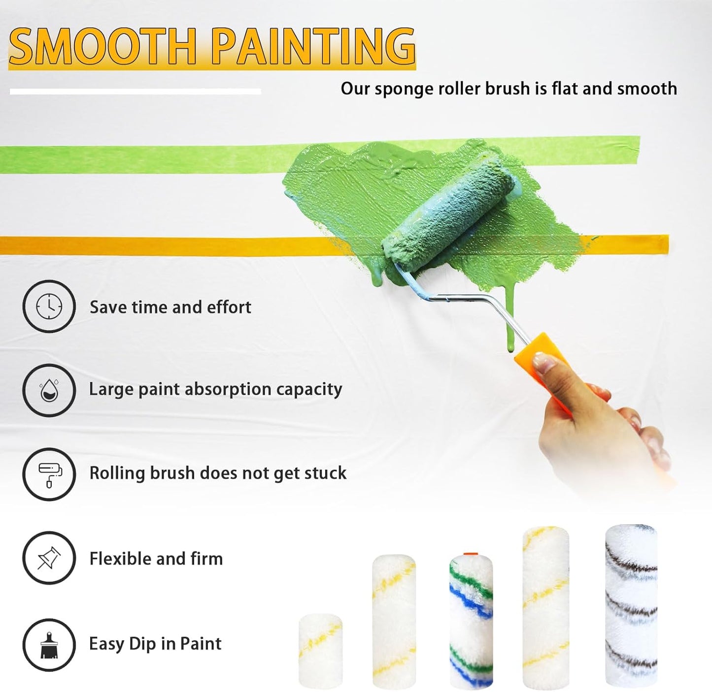 10 Pieces Paint Roller Cover with Frame Set, 2 inch Microfiber Roller Covers, Washable Covers for Roller Frame, House Painting Supplies, Naps for Paint Roller Brush for Painting Walls Ceilings