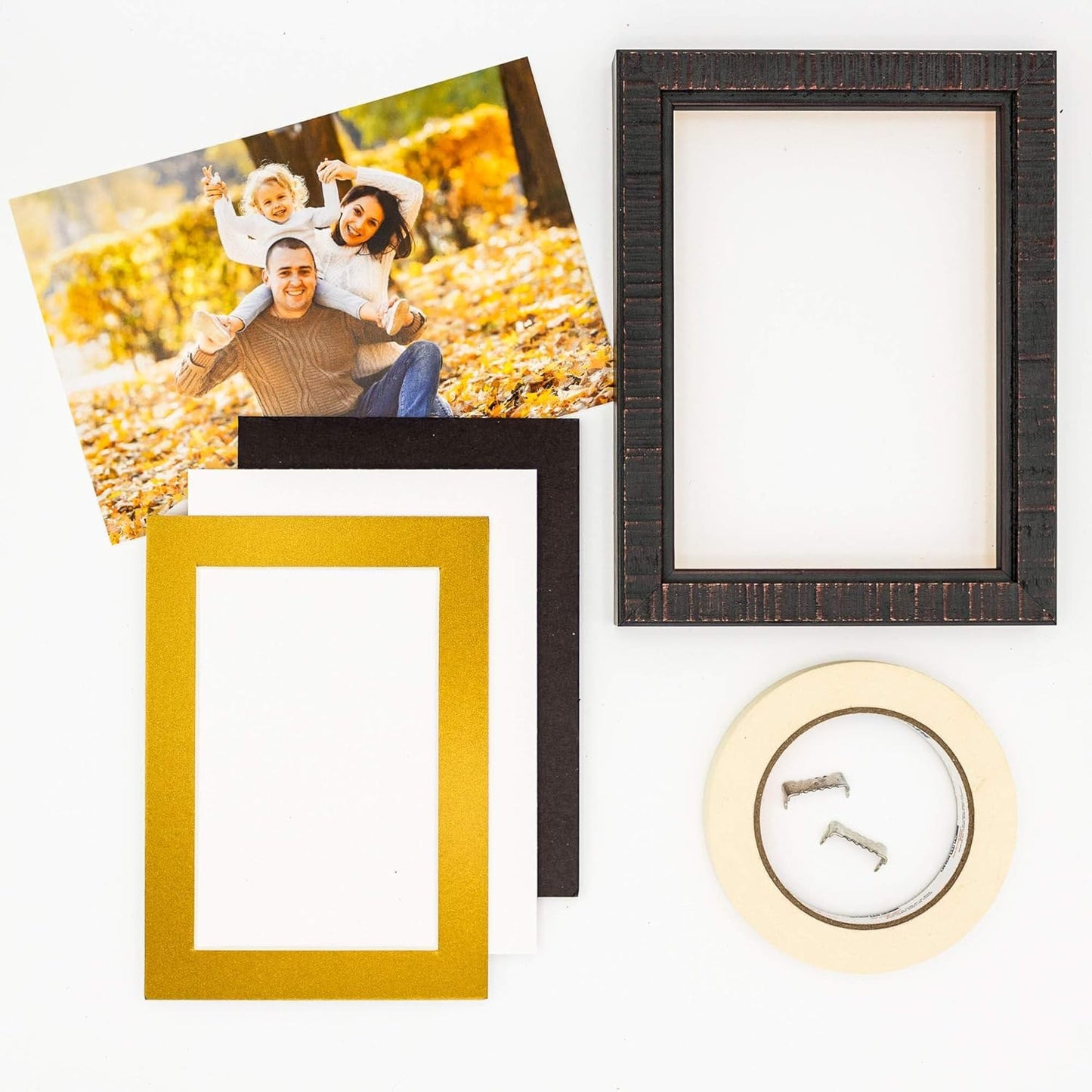 6x8 Mat for 8x10 Frame - Precut Mat Board Acid-Free Show Kit with Backing Board, and Clear Bags Metallic Gold 6x8 Photo Matte Made to Fit a 8x10 Picture Frame Matboard for Framing, Pack of 100 Mats