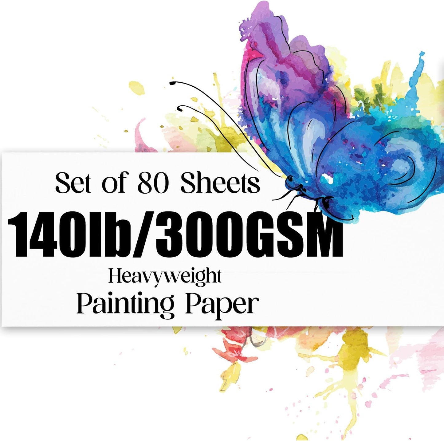 Watercolor Paper 7x10 inches 80 Sheets,Heavyweight Artist Paper 140lb/300GSM Cold Press Natural Cotton Paper for Students Artists Watercolor Drawing