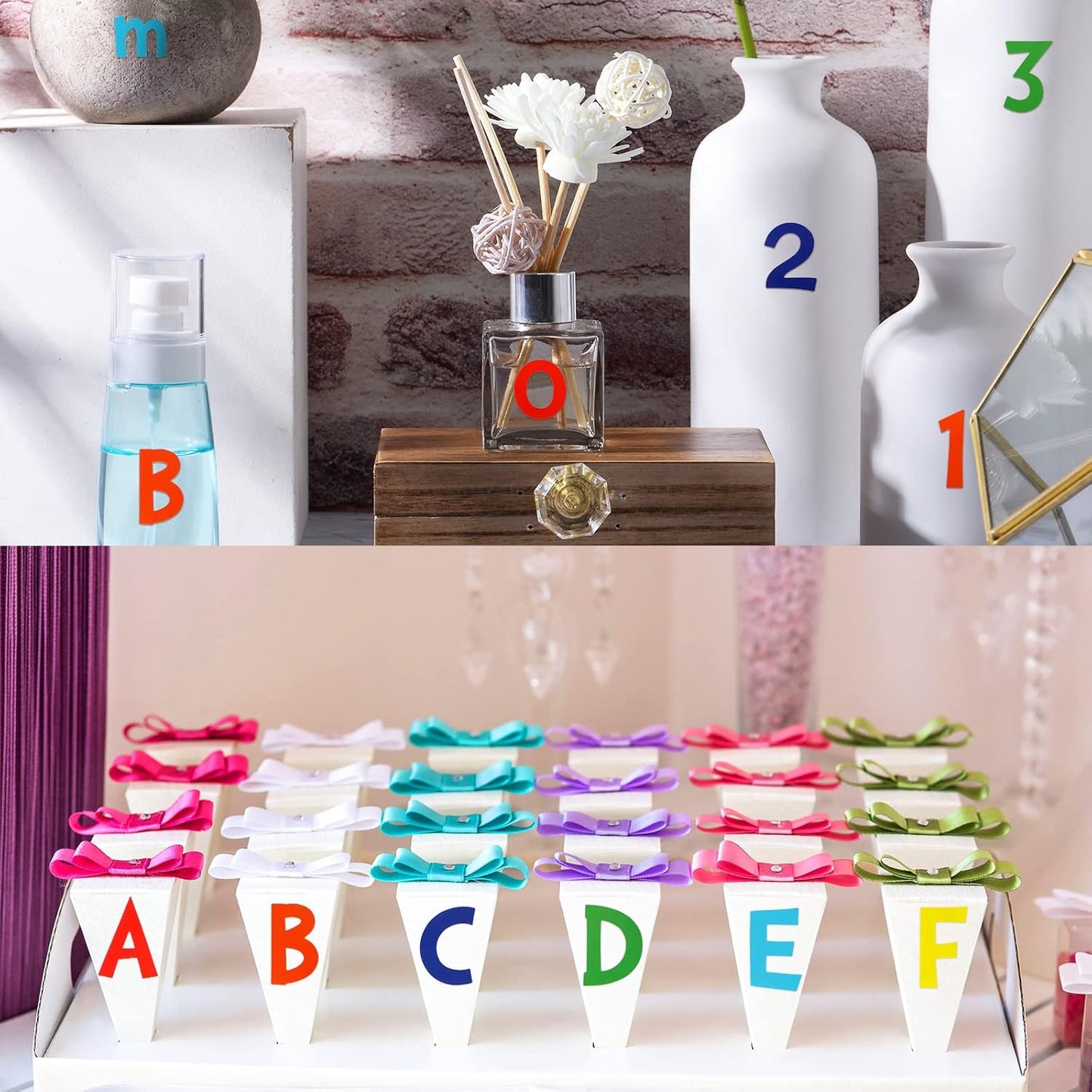 TaoBary 544 Pcs 2 Inch 16 Sheets Large Letter Stickers, Upper and Lower Case, Adhesive Vinyl Alphabet Sticker for Bulletin Board, Poster, Bottle, DIY, Notebook(Bright Color,2 Inch)