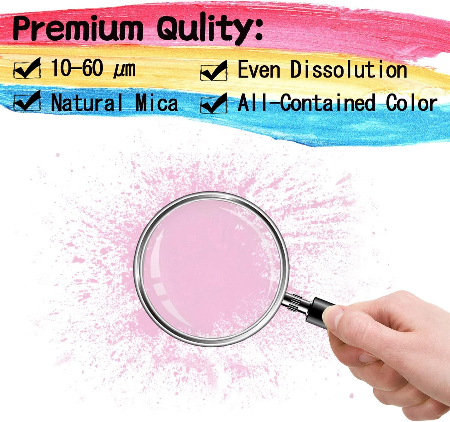 Mica Powder - 60g Mica Powder for Epoxy Resin - Pearl Pigment Powder Dye for Resin/Eye Shadow/Soap Making/Nails/Bath Bombs etc. (Light Pink)