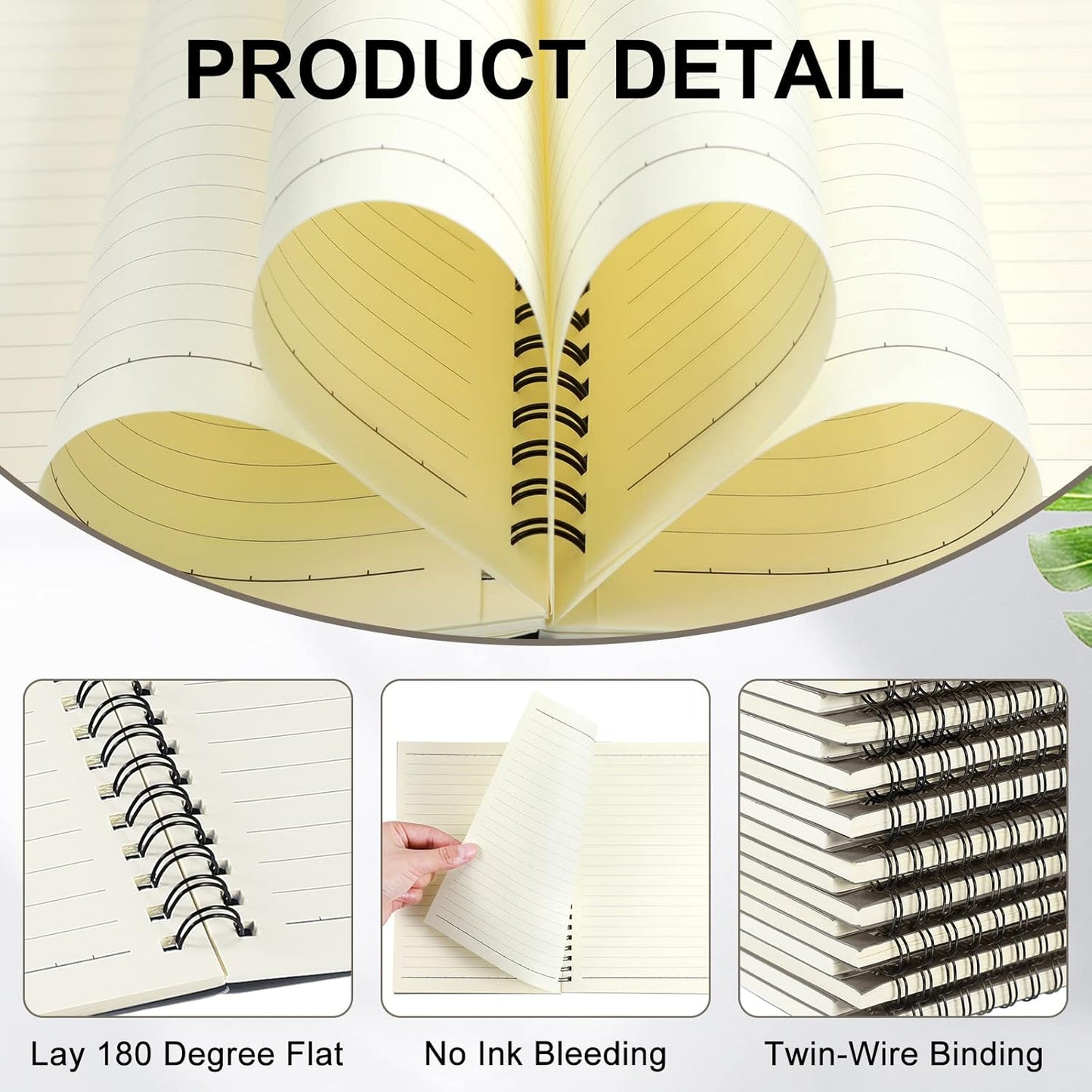 Yahenda 18 Pcs Spiral Notebook Bulk A5 Journal Lined 8.3'' x 5.5'' Writing Composition Paper Small Notepad Subject Notebook for Students Office Business Back to School Supplies (Dark Gray)