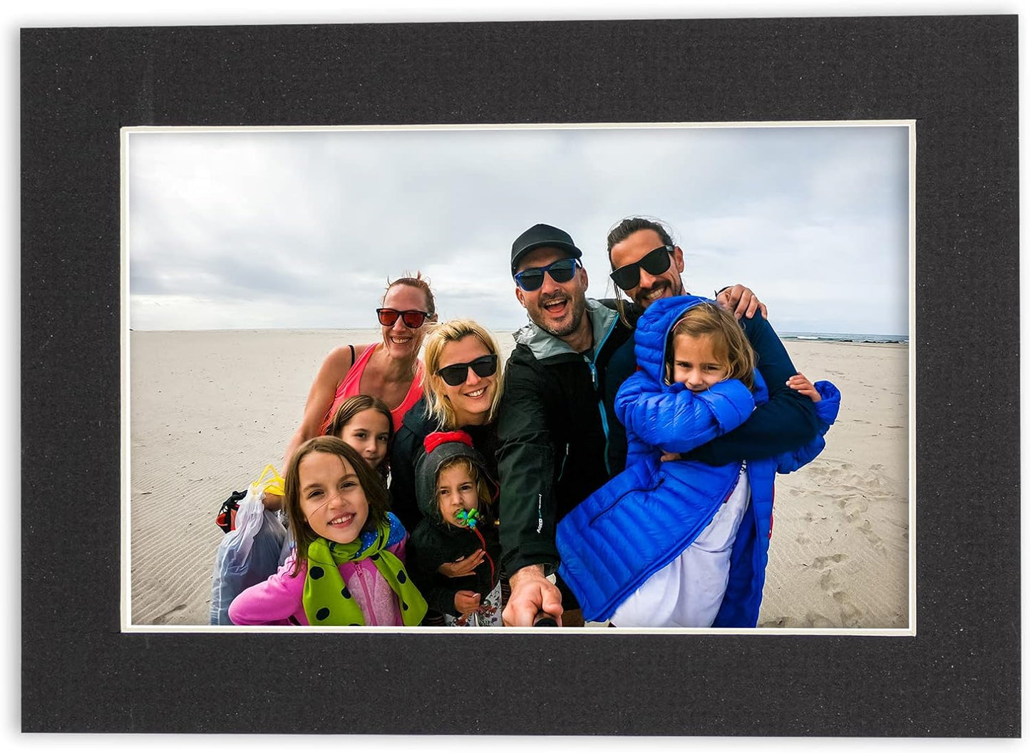 6x8 Mat for 8x10 Frame - Precut Mat Board Acid-Free Show Kit with Backing Board, and Clear Bags Textured Black 6x8 Photo Matte Made to Fit a 8x10 Picture Frame Matboard for Framing, Pack of 10 Mats