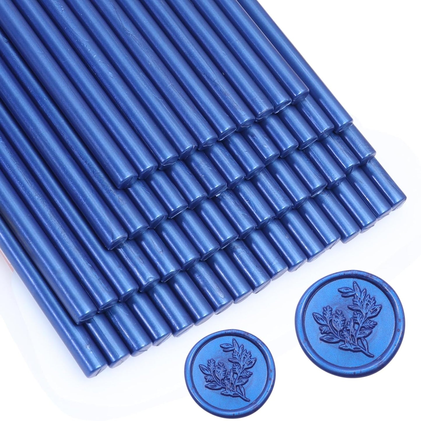 52pcs Navy Blue Wax Sealing Sticks for Wax Seal Stamp - Premium Glue Gun Sticks for Envelope, Letter, Wedding Invitation Craft Adhesive - Great Gift Ideas (Mini Size)