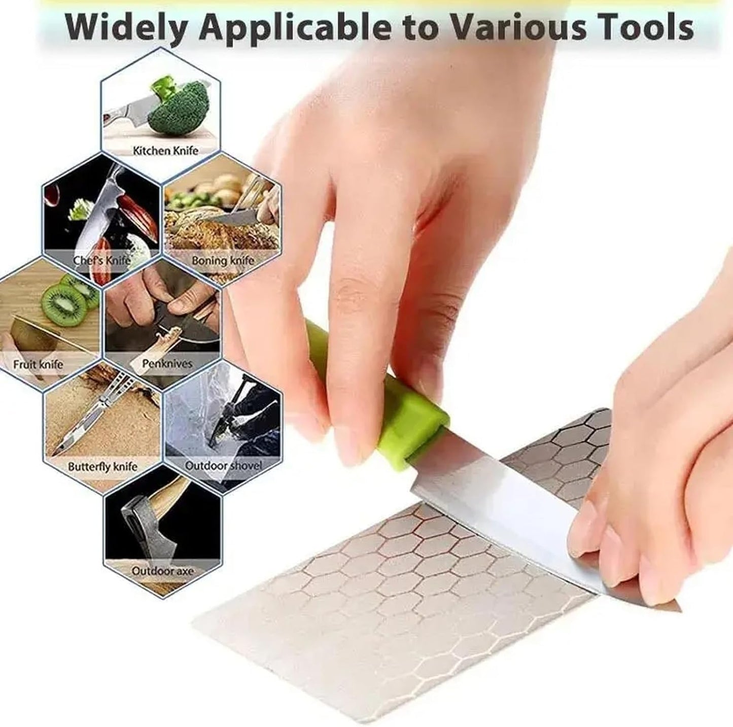Diamond Sharpening Stone for 13 Pcs Diamond Plate Honing Stone for Kitchen Sharpening Dull Knives Grindstone