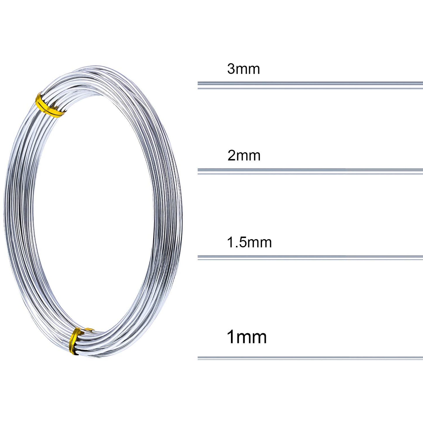 TecUnite Aluminum Craft Wire for Sculpting Armature Bendable Craft Wire for DIY Jewelry Making (1 Roll,Silver,10 M x 1 mm)