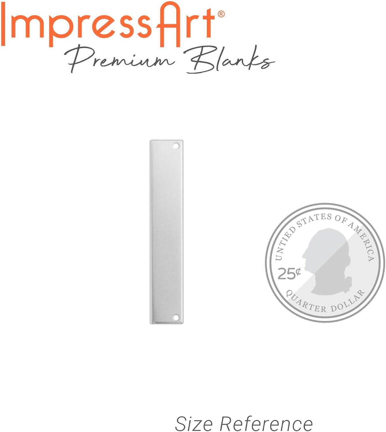 ImpressArt - Premium Metal Stamping Rectangle Blanks for Metal Stamping and Jewelry Making (24 Pack) (1/4" x 1 1/2" Rectangle w/Holes, Aluminum)