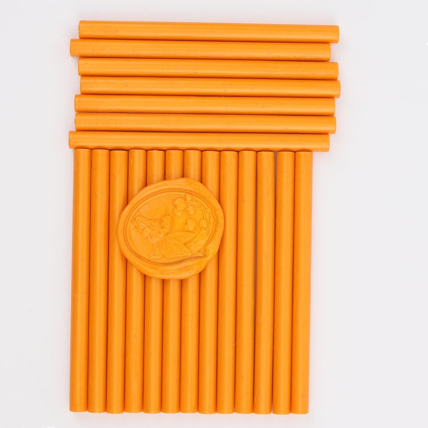 Orange Yellow Wax Seal Sticks, ONWINPOR 20pcs Glue Gun Wax Sealing Sticks for Waxseal Stamp, Wedding Invitations, Envelope Letter Sealing (Orange Yellow)