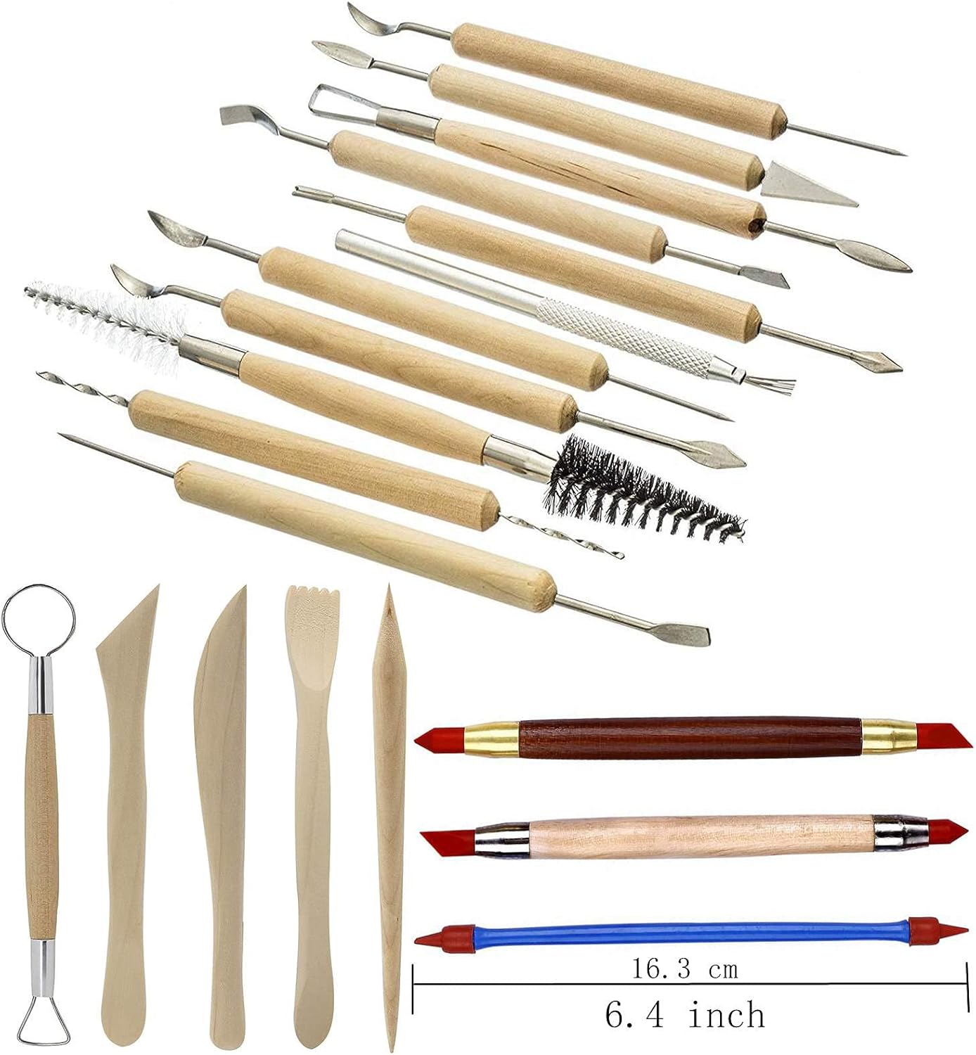 Pottery Sculpting Tools 32PCS Ceramic Clay Carving Tools Set for Beginners Expert Art Crafts Kid's After School Pottery Classes Club Children Students