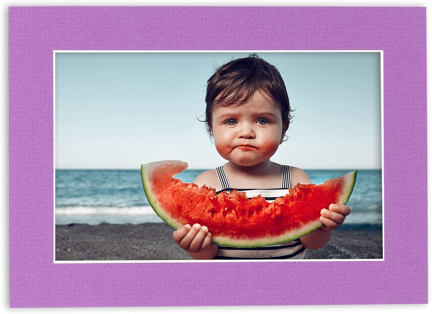 8x10 Mat Bevel Cut for 5.5x8.5 Photos - Acid Free Dark Purple Precut Matboard - For Pictures, Photos, Framing - 4-ply Thickness