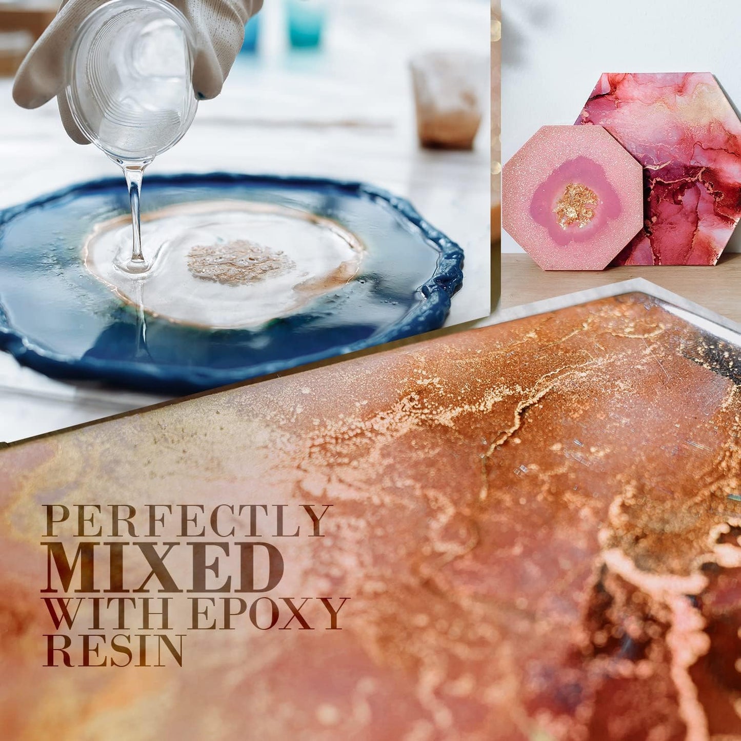 Metallic Bronze Mica Powder for Epoxy Resin 56g / 2oz. Jar - Techarooz 2 Tone Resin Dye Color Pigment Powder for Lip Gloss, Nails, Colorant for Slime Bath Bombs Soap Making & Polymer Clay