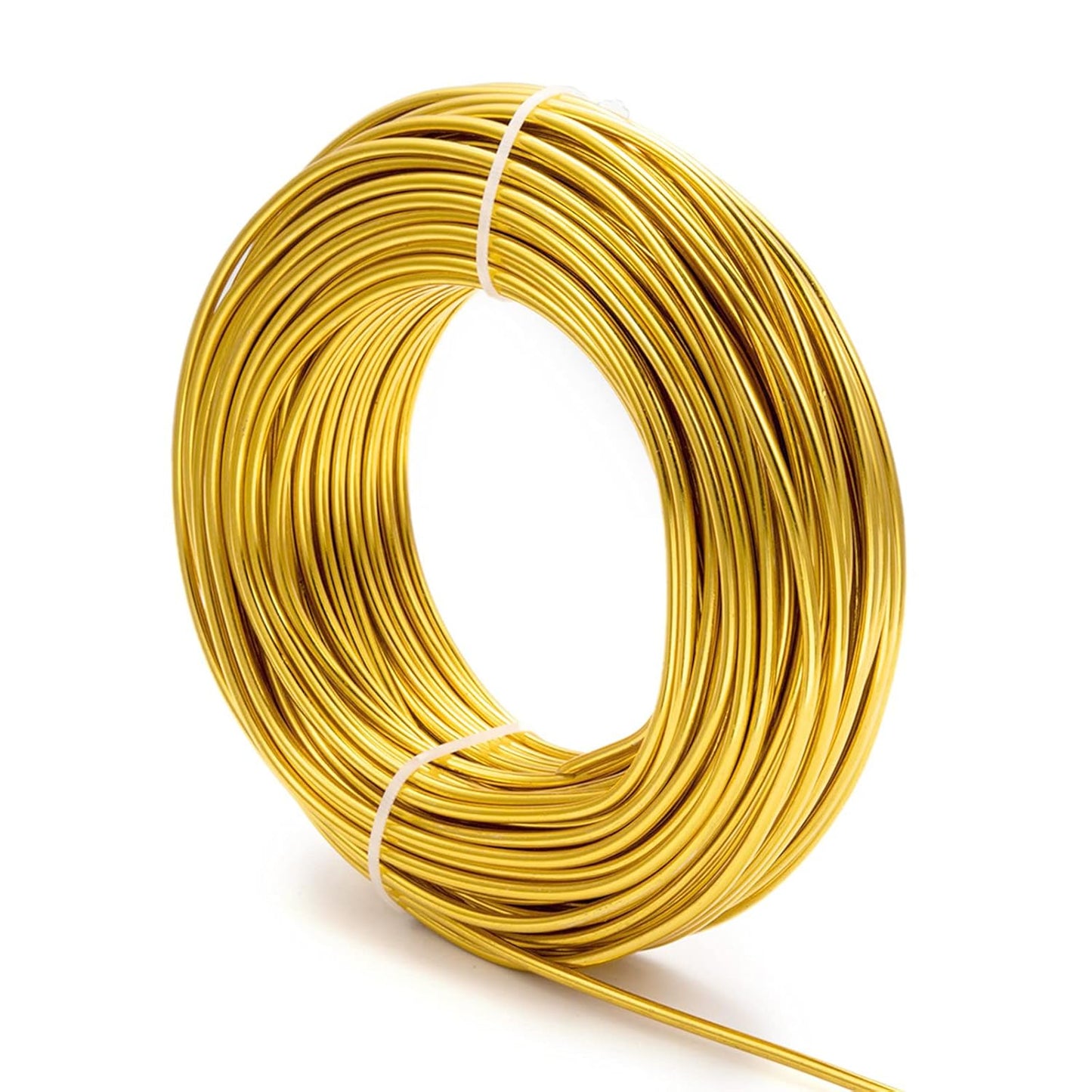 Fashewelry 82 Feet 9 Gauge Round Aluminum Wire 3mm Golden Bendable Metal Craft Wire for Beading Jewelry Craft Making 25m Long