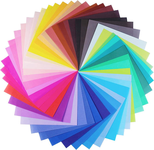Opret Origami Paper Large, 100 Sheets 20x20cm / 8 inch Large Origami Paper 50 Vivid Colors Single Sided for Arts and Crafts Projects