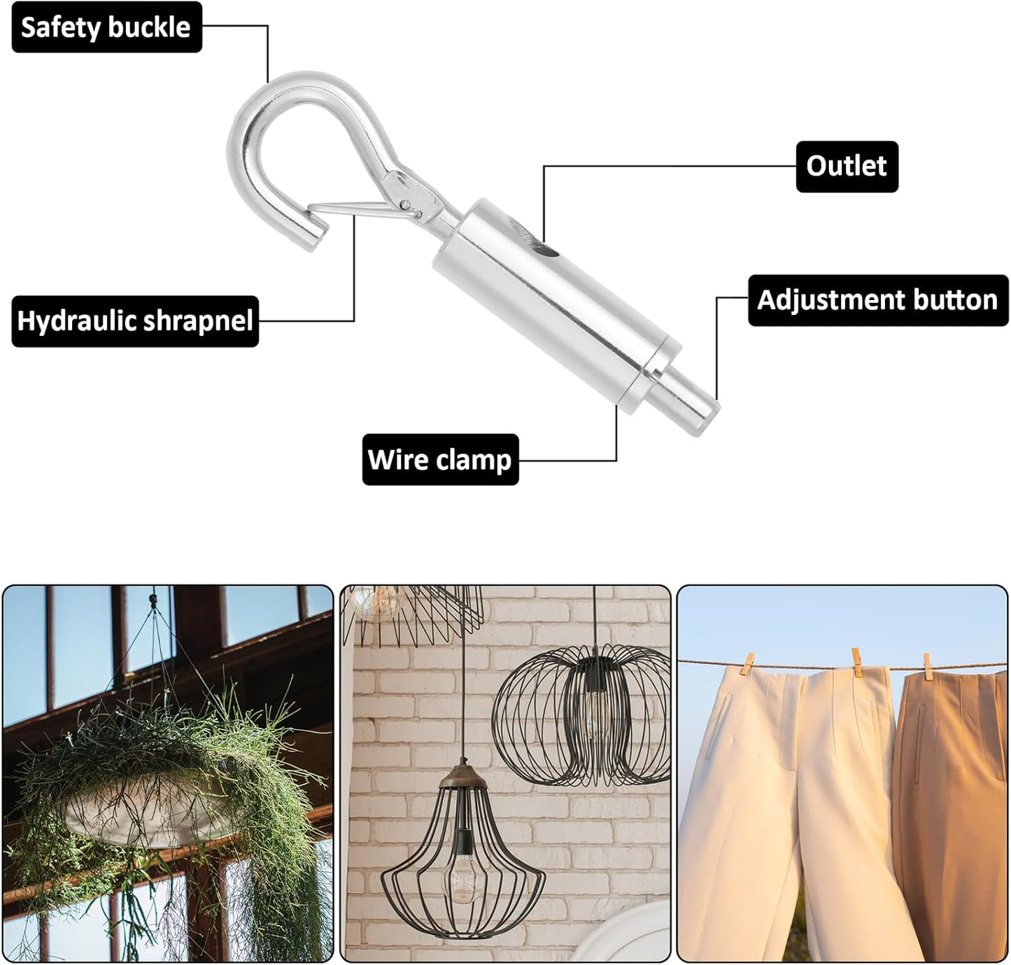Picture Hanging Wire Adjustable Wire for Hanging Heavy Mirror 5m x 2mm Mirror Frame Hangings Kit with D Ring 4 Expansion Screws 4 Pcs Screws Self Tapping Eye Heavy Duty Stainless Steel Rope for Lamps