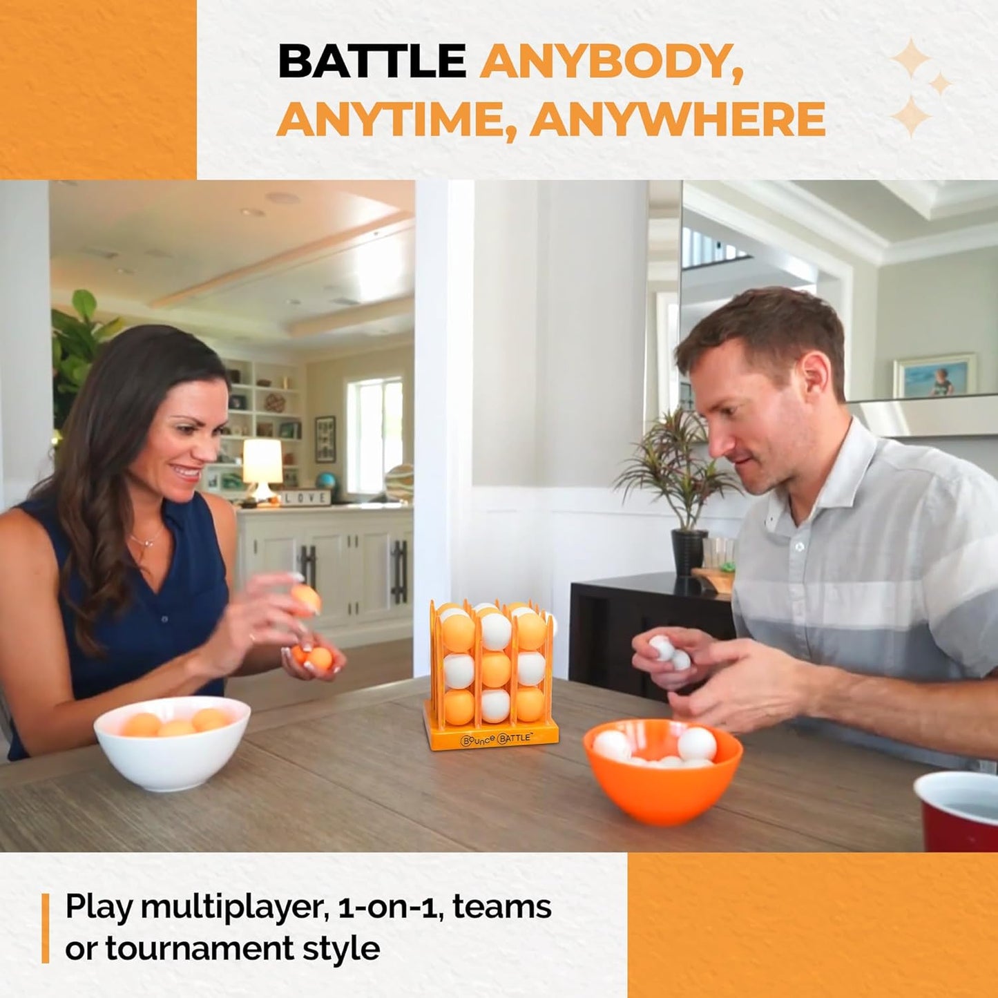 Bounce Battle™ Game Set – Marbled Edition – Fast-Paced Family & Party Game for Kids, Teens & Adults – Strategy & Skill with 27 Balls & Marbled Cube – Creative Child Game of The Year Winner